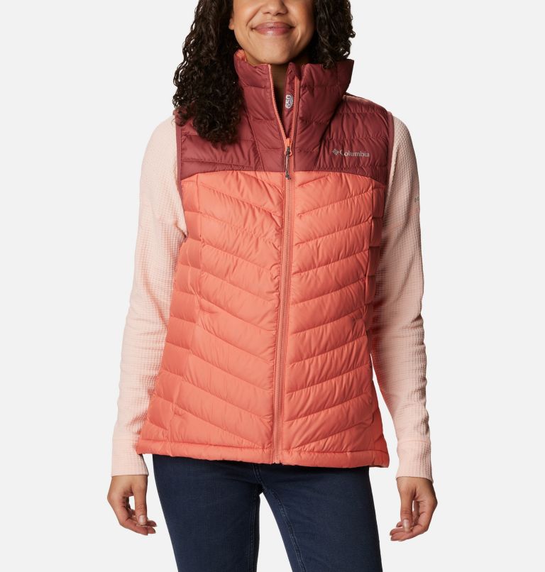 Women's Westridge Packable Down Vest, Color: Beetroot, Faded Peach, image 1