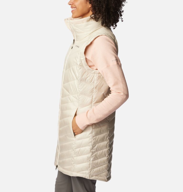 Women's Joy Peak Long Vest, Color: Chalk, image 3