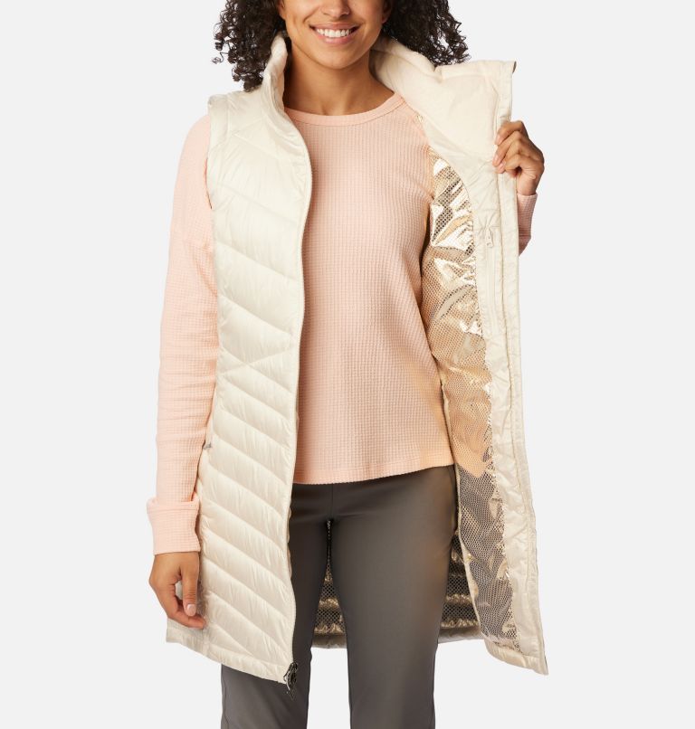 Women's Joy Peak Long Vest, Color: Chalk, image 5