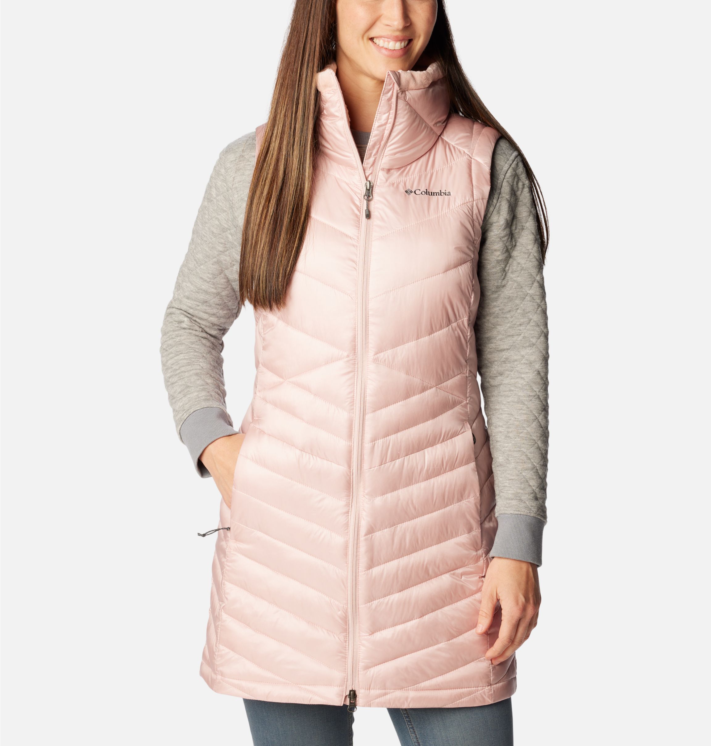 Columbia long cheap down vest