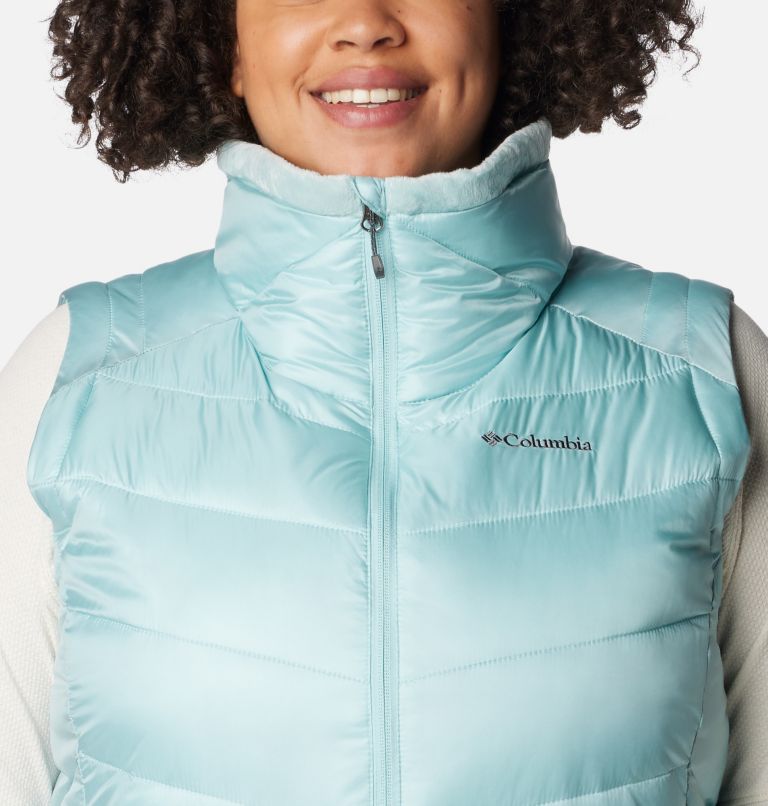 Thumbnail: Women's Joy Peak Long Vest - Plus Size, Color: Aqua Haze, image 4