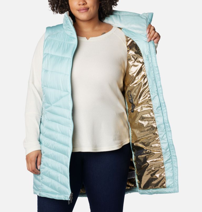 Women's Joy Peak Long Vest - Plus Size, Color: Aqua Haze, image 6