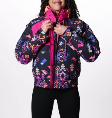 Jackets Columbia Wintertrainer™ 3-in-1 Interchange Waterproof Jacket Black  Woven Nature Print/ Fuchsia Fizz