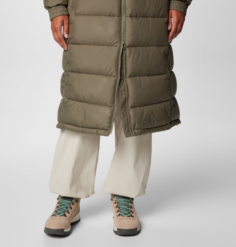 Women's Pike Lake II Long Puffer Jacket, Color: Stone Green, image 9