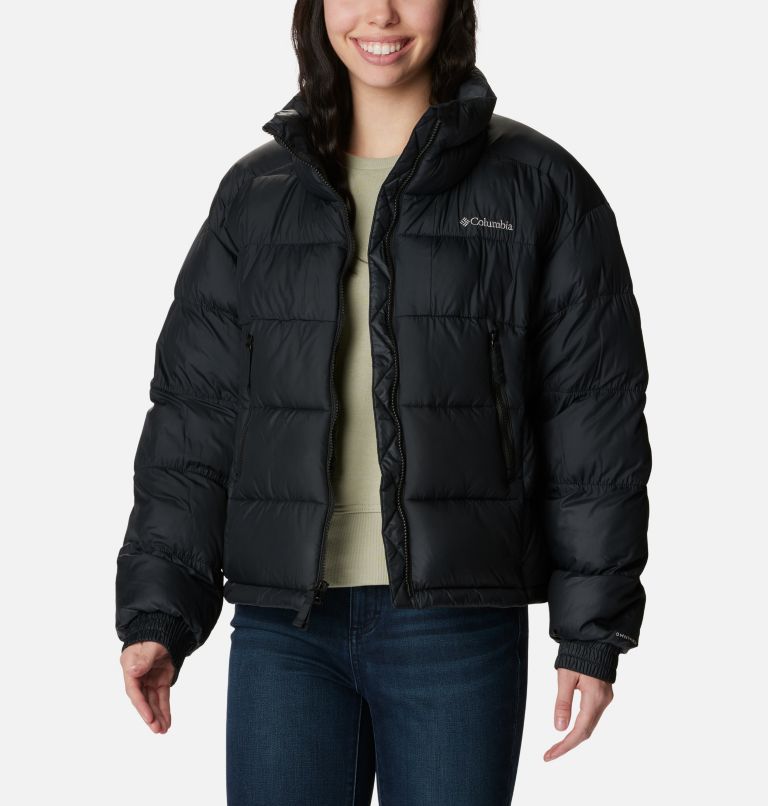 Crop Puffer Jacket - Black - Ladies