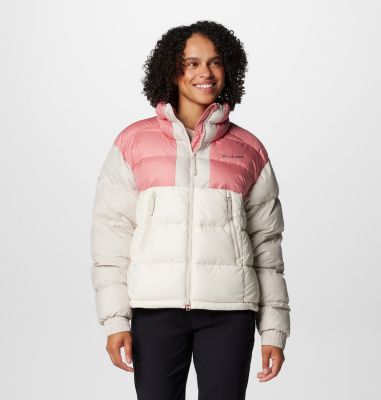 Women's Pike Lake II Cropped Puffer Jacket, Color: Chalk, Pink Agave, Dark Stone, image 1