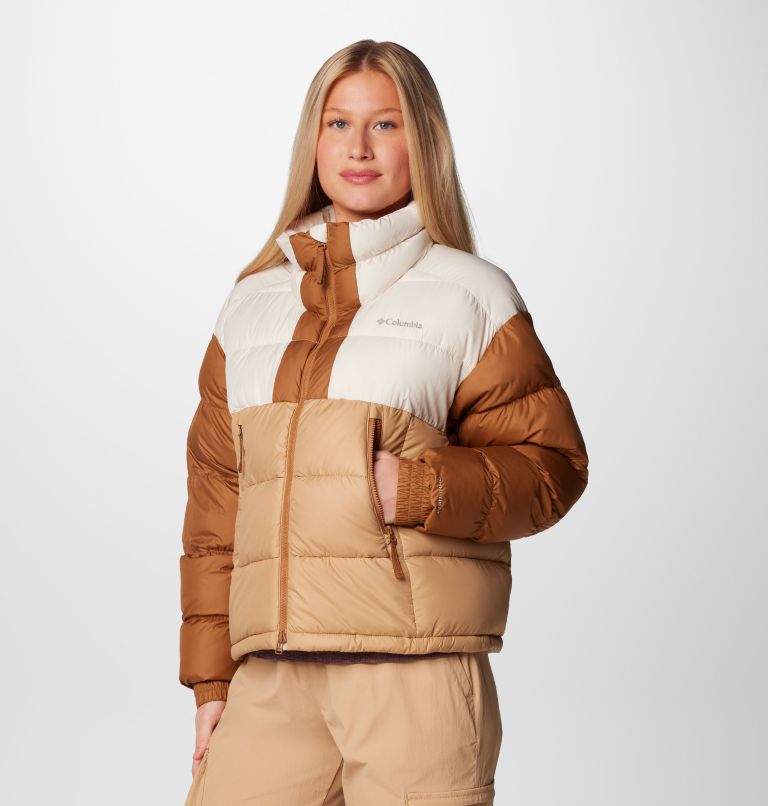 Chaqueta corta y acolchada Pike Lake II para mujer, Color: Canoe, Chalk, Camel Brown, image 4
