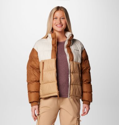 Women's Pike Lake II Cropped Puffer Jacket, Color: Canoe, Chalk, Camel Brown, image 1