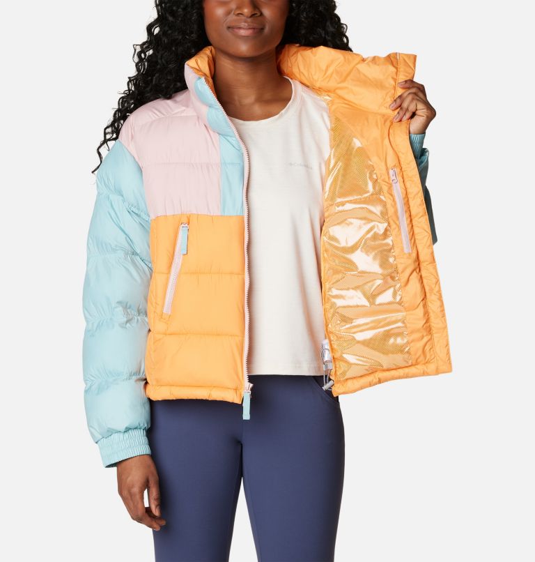 Colour block clearance puffer jacket women's