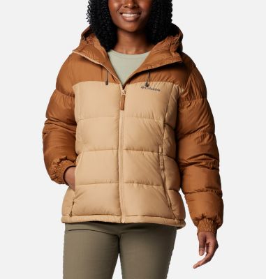 Women's Pike Lake II Insulated Hooded Puffer Jacket, Color: Camel Brown, Canoe, image 1