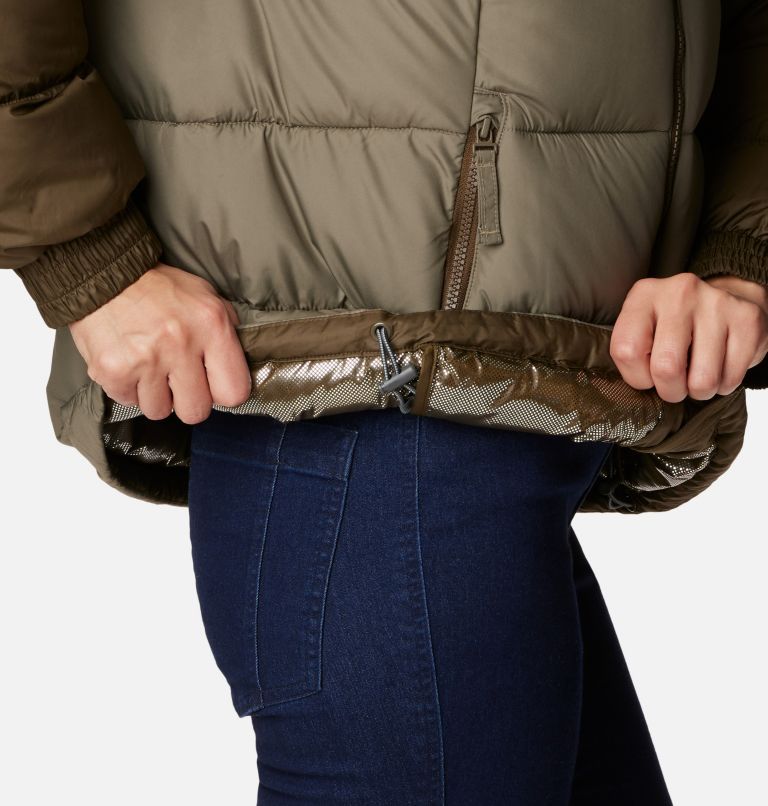 Women's Pike Lake II Insulated Hooded Puffer Jacket, Color: Olive Green, Stone Green, image 7