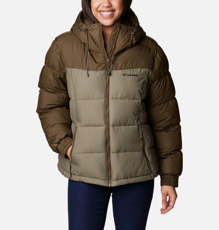 Women's Pike Lake II Hooded Puffer Jacket, Color: Olive Green, Stone Green, image 1
