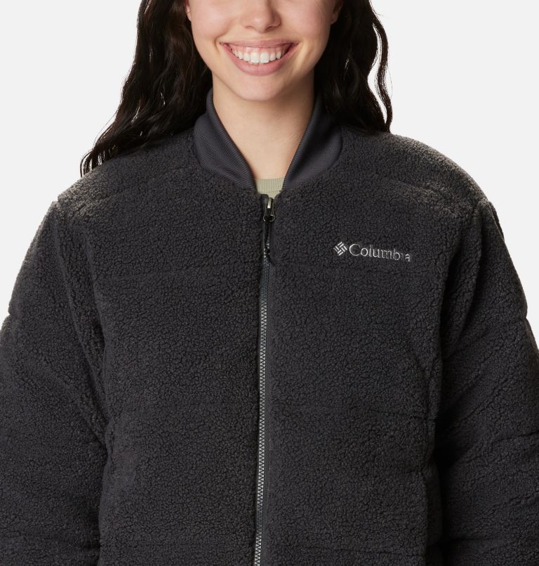 Women's Puffect Novelty Sherpa Puffer Jacket, Color: Shark, image 4