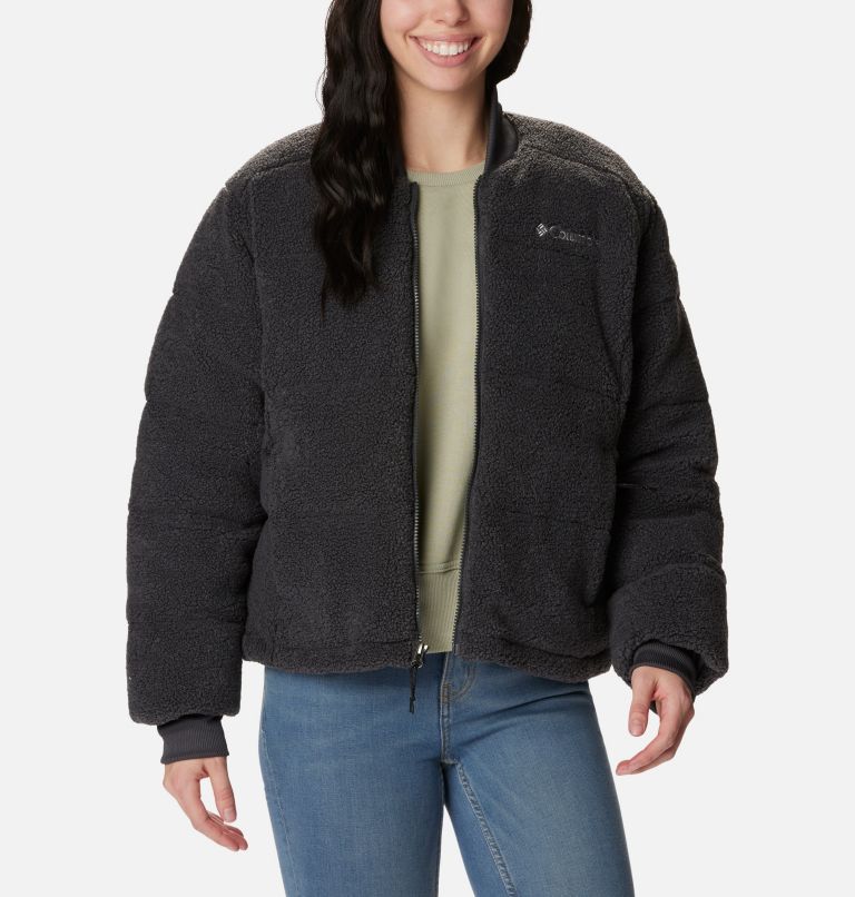 Women's Puffect Novelty Sherpa Puffer Jacket, Color: Shark, image 7