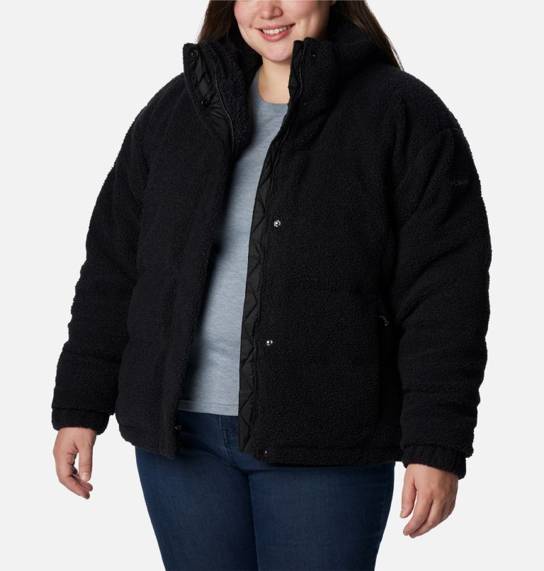 Thumbnail: Women's Sherpa Ruby Falls Novelty Jacket - Plus Size, Color: Black Doodle Sherpa, image 6