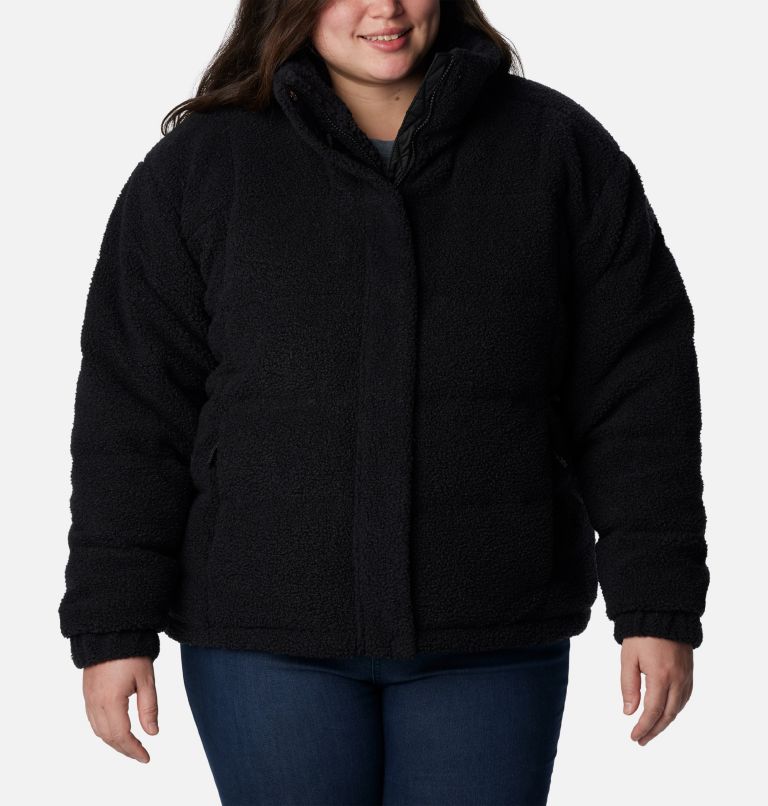 Thumbnail: Women's Sherpa Ruby Falls Novelty Jacket - Plus Size, Color: Black Doodle Sherpa, image 1