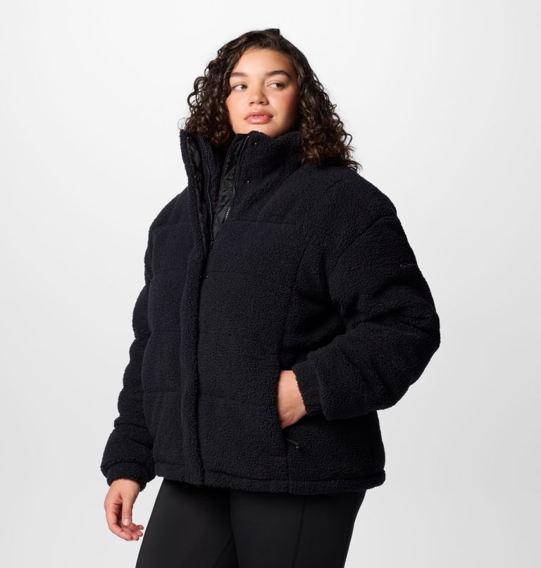 Women's Sherpa Ruby Falls Novelty Jacket - Plus Size, Color: Black Doodle Sherpa, image 4