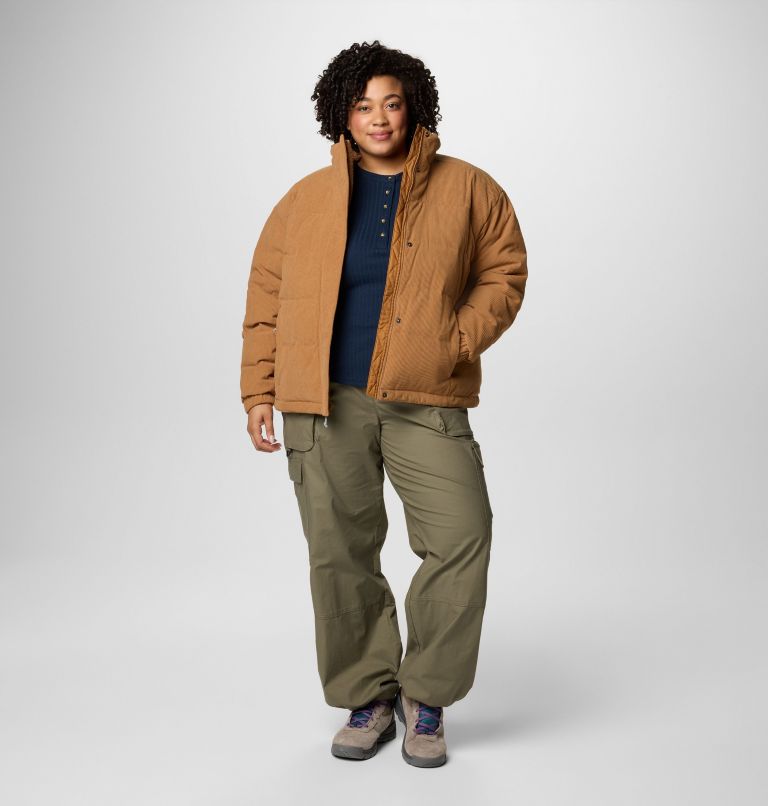 Women's Sherpa Ruby Falls Novelty Jacket - Plus Size, Color: Camel Brown Corduroy, image 3