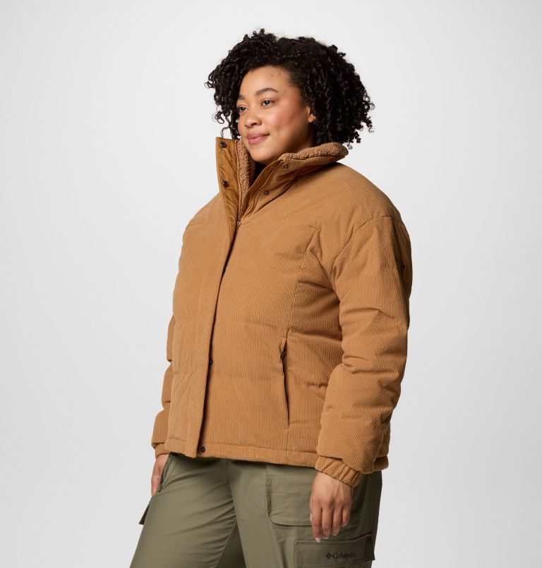 Women's Sherpa Ruby Falls Novelty Jacket - Plus Size, Color: Camel Brown Corduroy, image 4