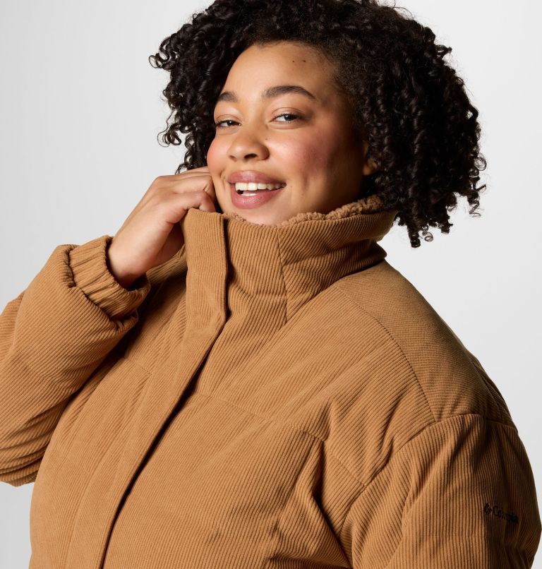 Women's Sherpa Ruby Falls Novelty Jacket - Plus Size, Color: Camel Brown Corduroy, image 5