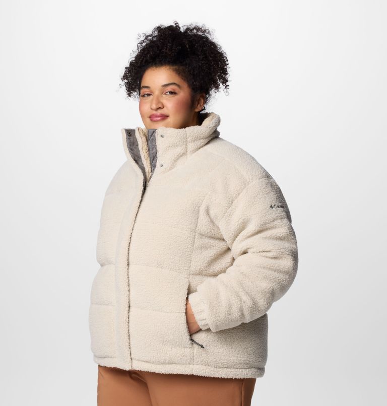 Women's Sherpa Ruby Falls Novelty Jacket - Plus Size, Color: Dark Stone Doodle Sherpa, image 4