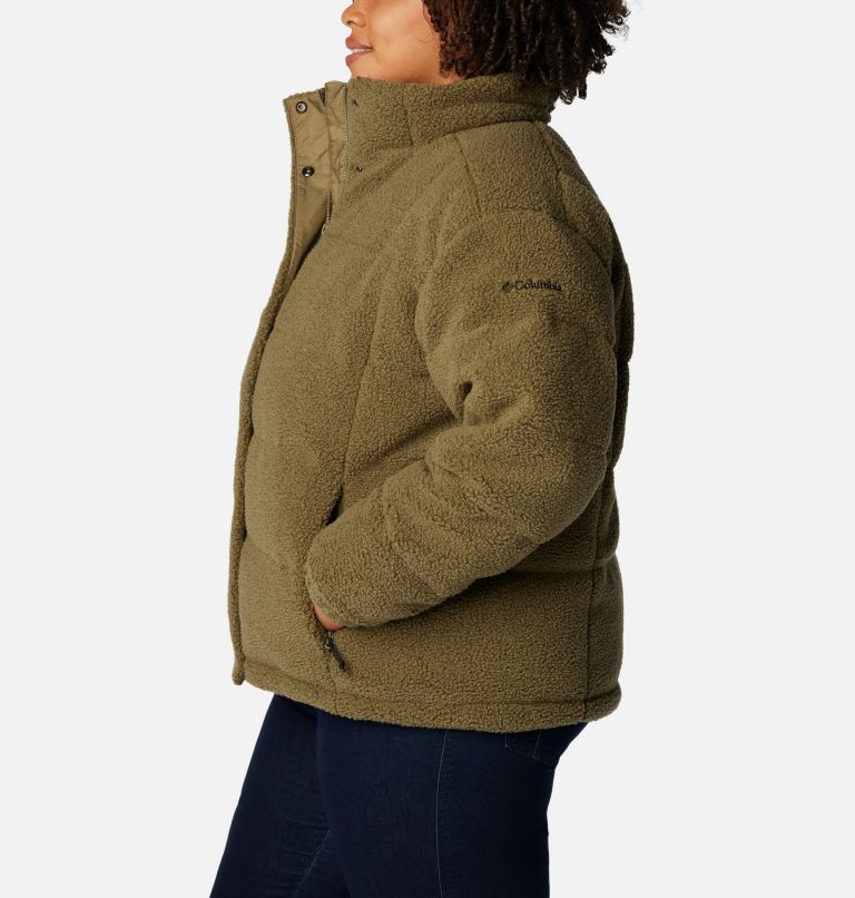 Women's Ruby Falls Novelty Jacket - Plus Size, Color: Stone Green Doodle Sherpa, image 3