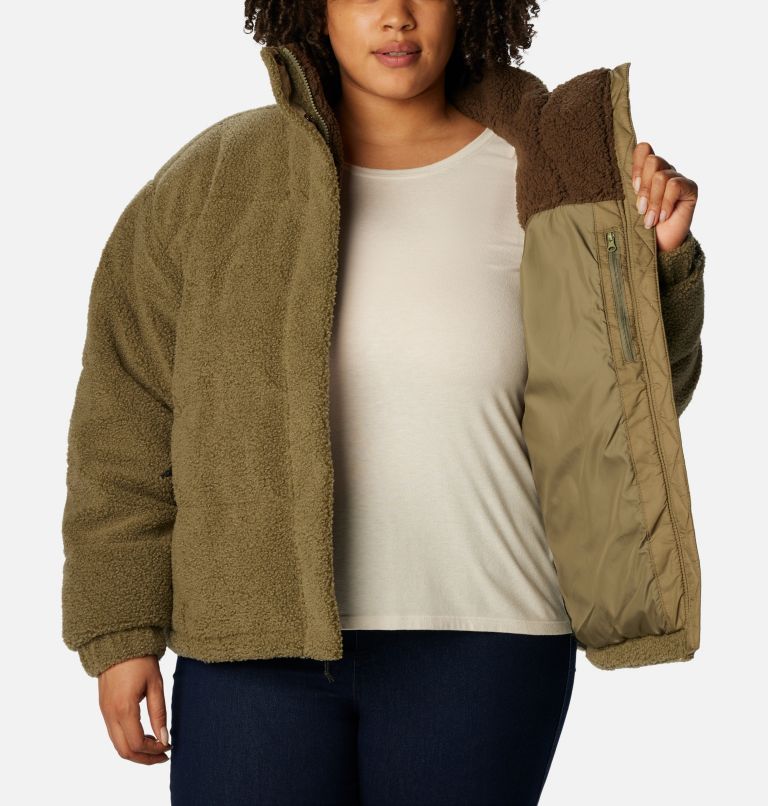 Women's Ruby Falls Novelty Jacket - Plus Size, Color: Stone Green Doodle Sherpa, image 5