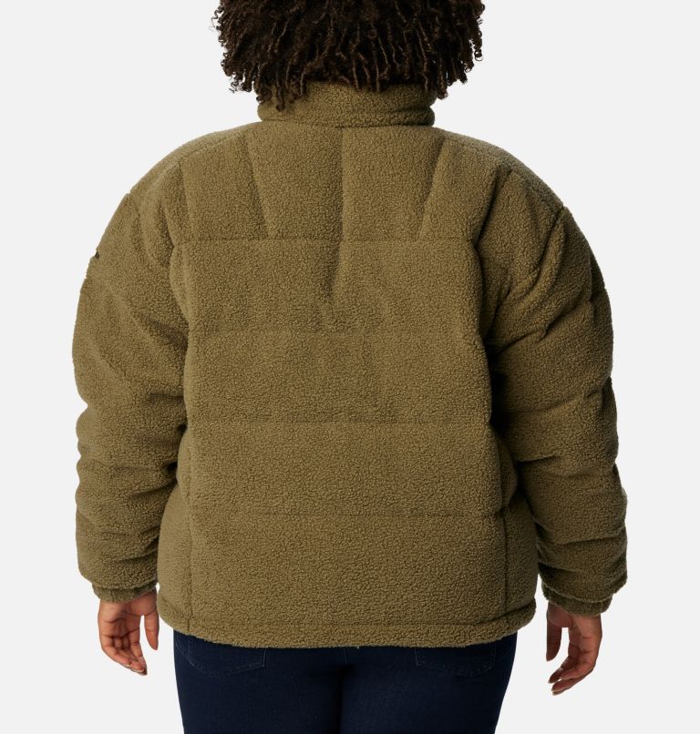 Thumbnail: Women's Sherpa Ruby Falls Novelty Jacket - Plus Size, Color: Stone Green Doodle Sherpa, image 2