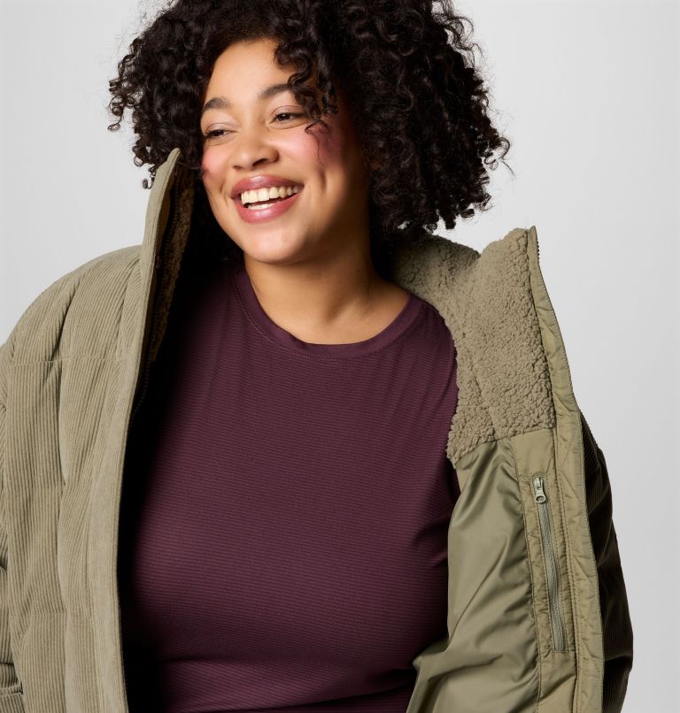 Women's Sherpa Ruby Falls Novelty Jacket - Plus Size, Color: Stone Green Corduroy, image 6