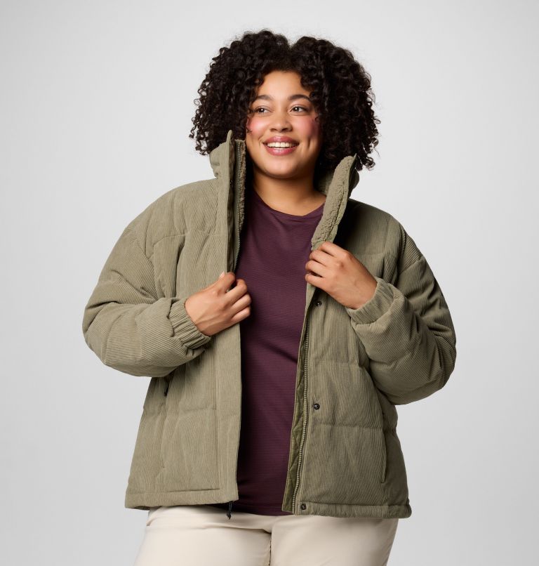 Women's Sherpa Ruby Falls Novelty Jacket - Plus Size, Color: Stone Green Corduroy, image 8