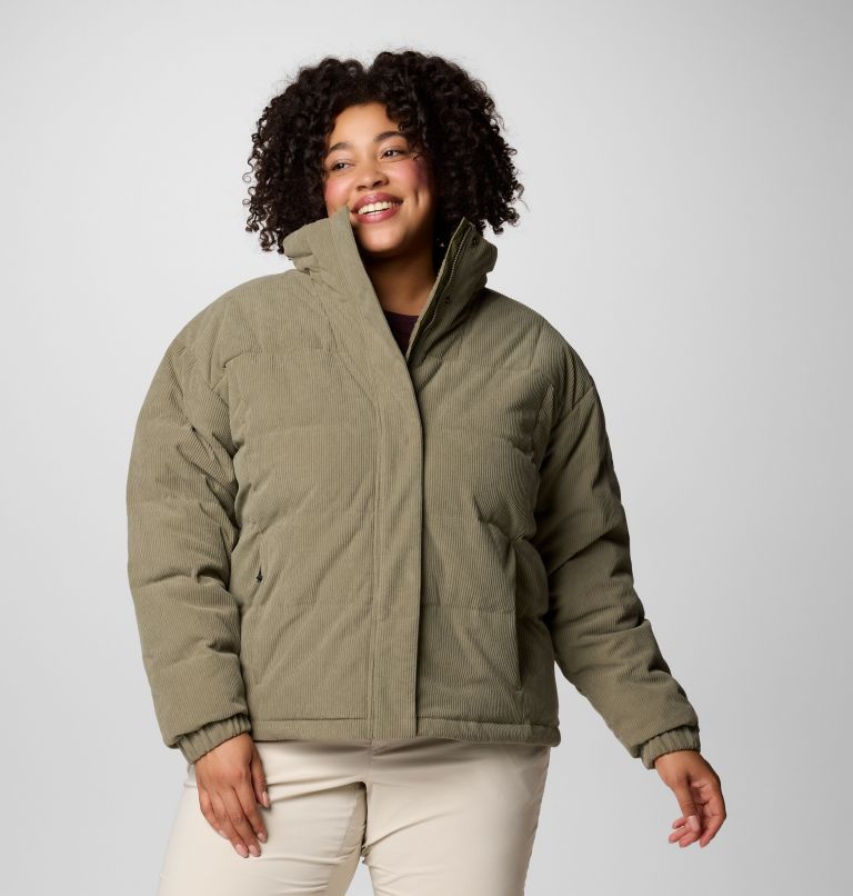 Women's Sherpa Ruby Falls Novelty Jacket - Plus Size, Color: Stone Green Corduroy, image 1