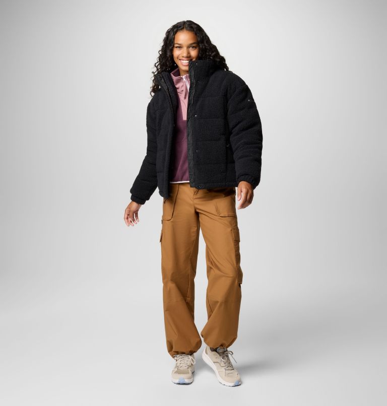 Women's Ruby Falls Novelty Jacket, Color: Black Doodle Sherpa, image 3