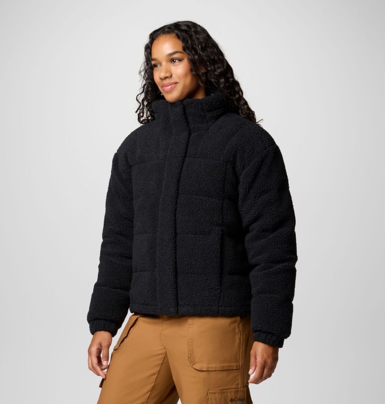 Women's Ruby Falls Novelty Jacket, Color: Black Doodle Sherpa, image 4