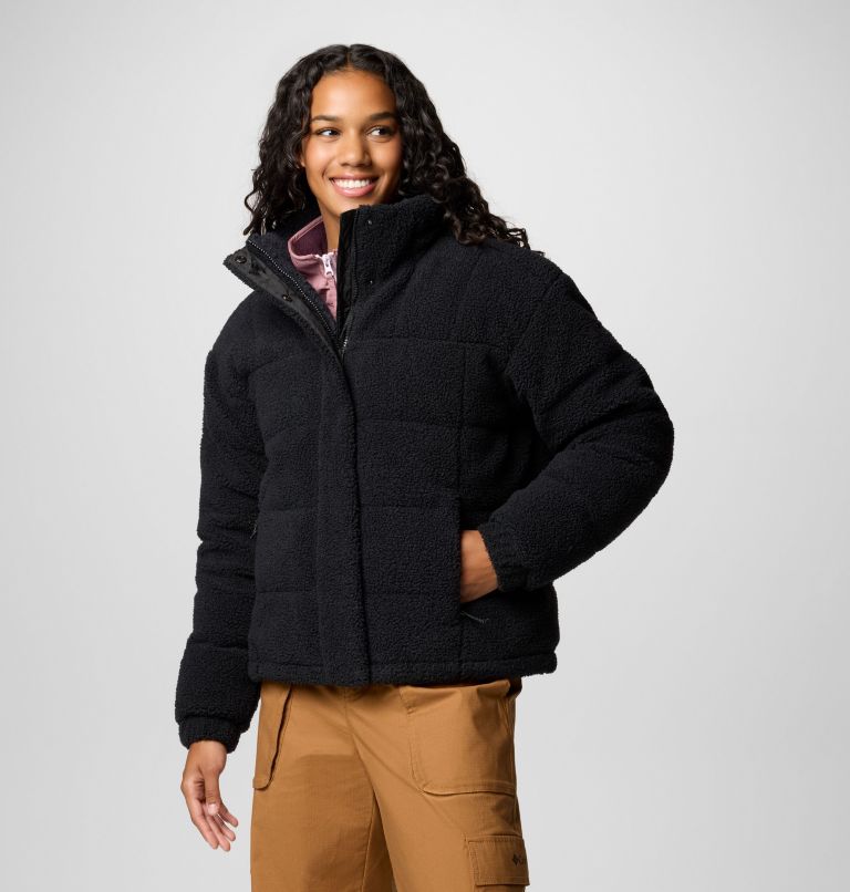 Women's Ruby Falls Novelty Jacket, Color: Black Doodle Sherpa, image 1