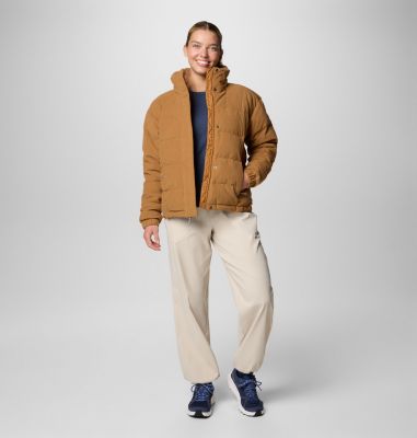 Women's Ruby Falls II Novelty Sherpa Puffer Jacket, Color: Camel Brown Corduroy, image 7