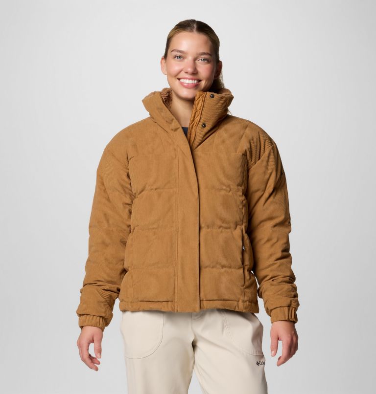 Tan puffer jacket women's on sale