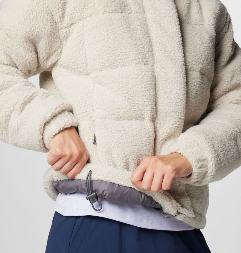 Women's Ruby Falls II Novelty Sherpa Puffer Jacket, Color: Dark Stone Doodle Sherpa, image 7