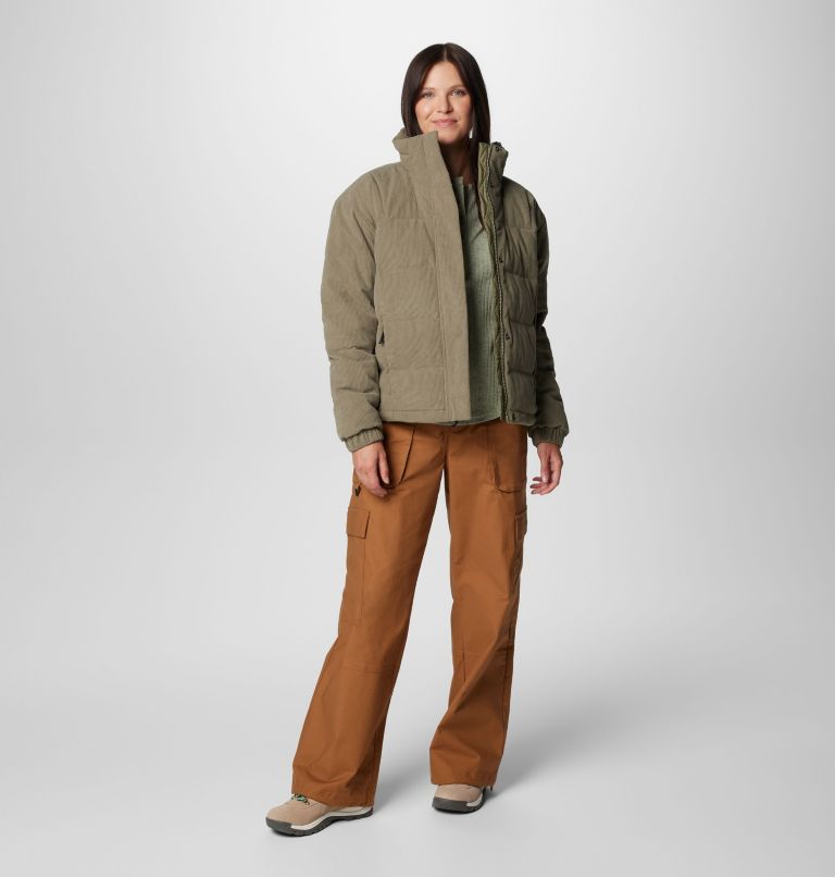 Women's Ruby Falls II Novelty Sherpa Puffer Jacket, Color: Stone Green Corduroy, image 3