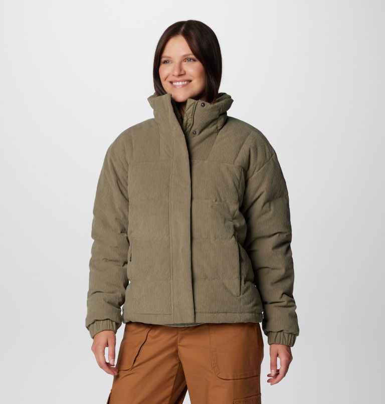 Women's Ruby Falls II Novelty Sherpa Puffer Jacket, Color: Stone Green Corduroy, image 4