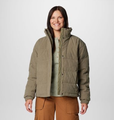 Women's Ruby Falls II Novelty Sherpa Puffer Jacket, Color: Stone Green Corduroy, image 9