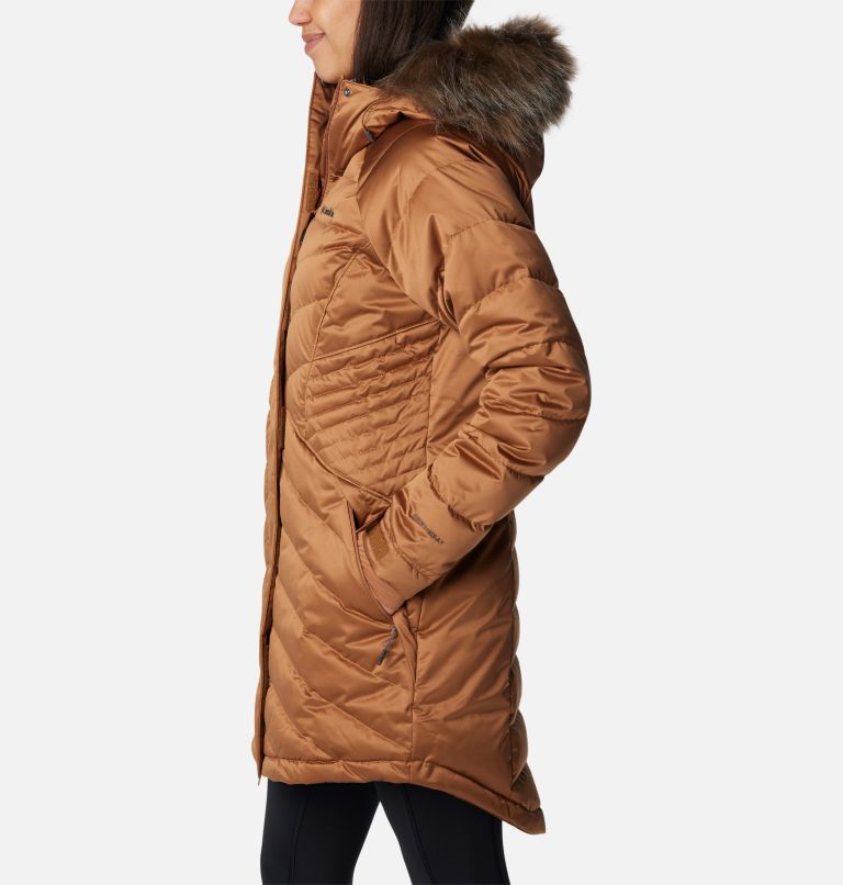 Thumbnail: Women's Lay D Down III Mid Jacket, Color: Camel Brown Satin, image 3
