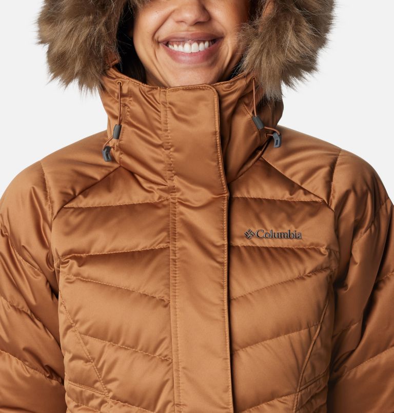 Thumbnail: Women's Lay D Down III Mid Jacket, Color: Camel Brown Satin, image 4