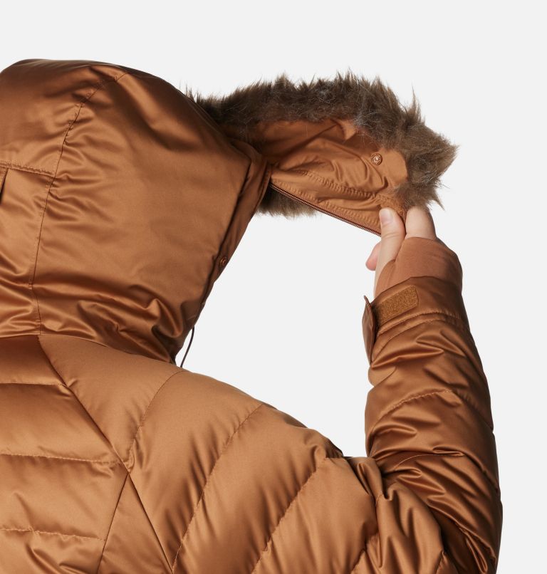 Thumbnail: Manteau mi-long Lay D Down III pour femmes – Grandes tailles, Color: Camel Brown Satin, image 6
