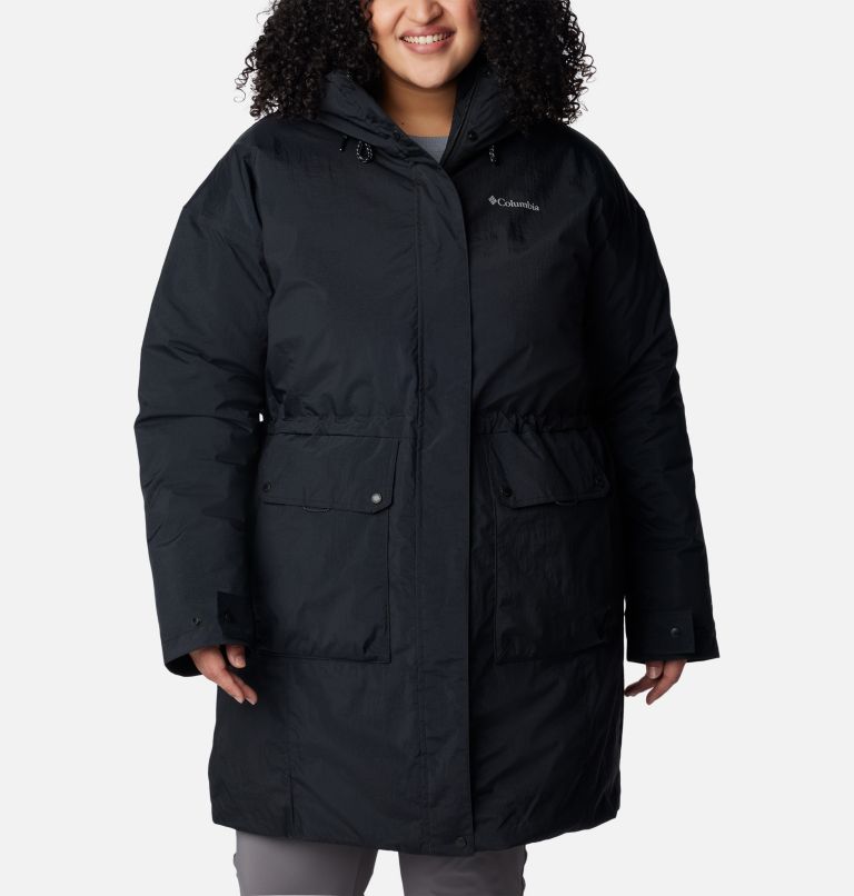 Plus size store black parka coat