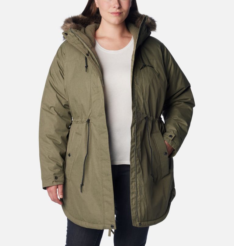 Thumbnail: Women's Suttle Mountain Mid Jacket - Plus Size, Color: Stone Green, image 8