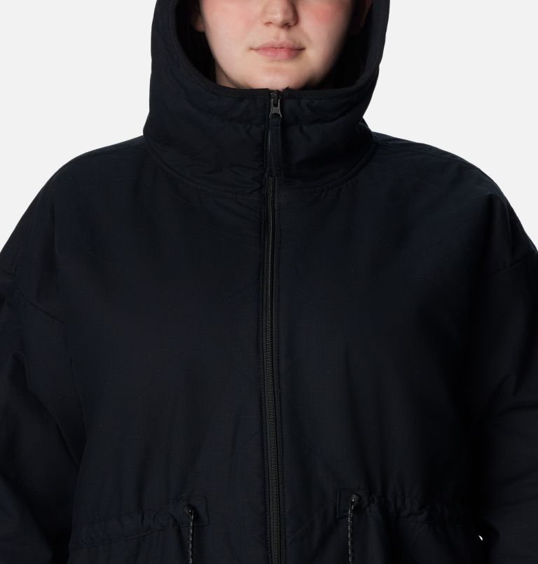Women's Crystal Crest Quilted Jacket - Plus Size, Color: Black, image 4