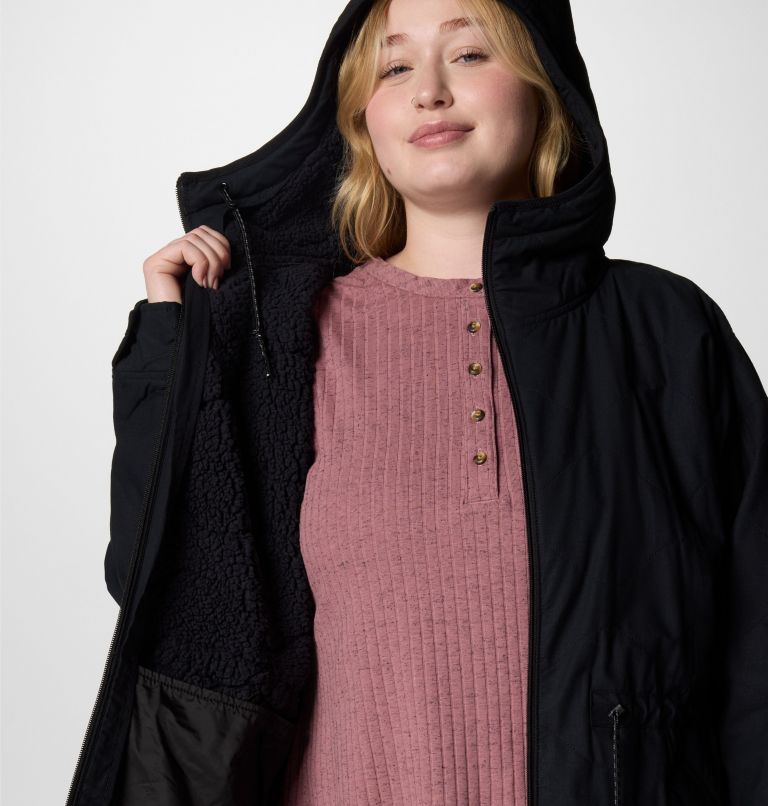 Women's Crystal Crest Quilted Jacket - Plus Size, Color: Black, image 6