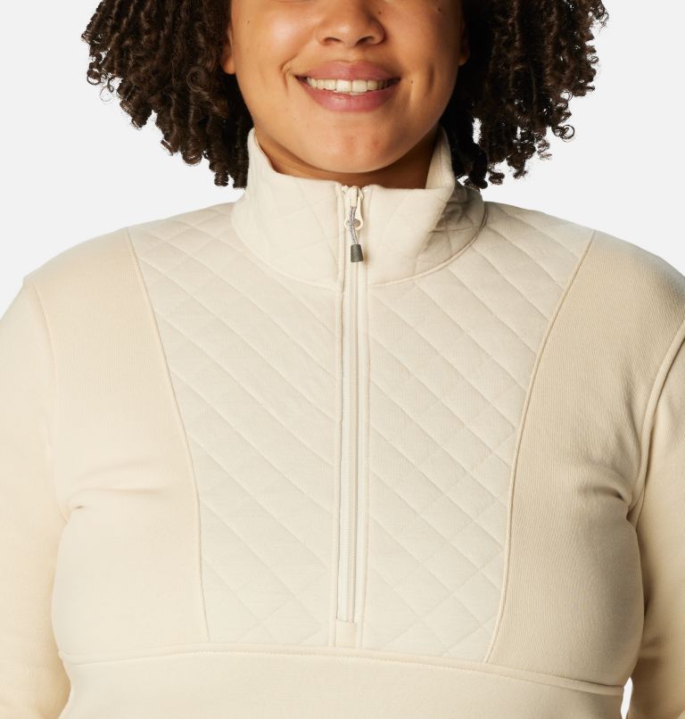 Thumbnail: Columbia Lodge Quilted 1/4 Zip | 191 | XS, Color: Chalk, image 4