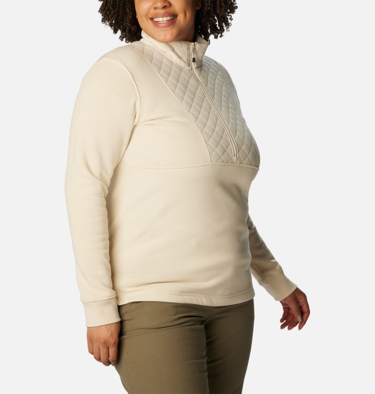 Thumbnail: Columbia Lodge Quilted 1/4 Zip | 191 | S, Color: Chalk, image 5
