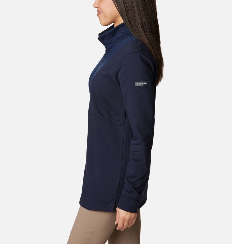 Women's Columbia Lodge Quilted Quarter Zip Tunic, Color: Dark Nocturnal, image 3